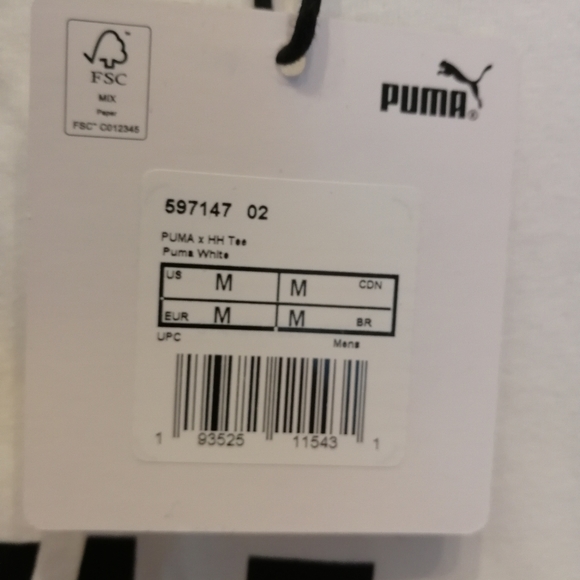 PUMA X HELLY HANSEN puma white graphic tshirt 100% cotton Medium NWT - Picture 7 of 14